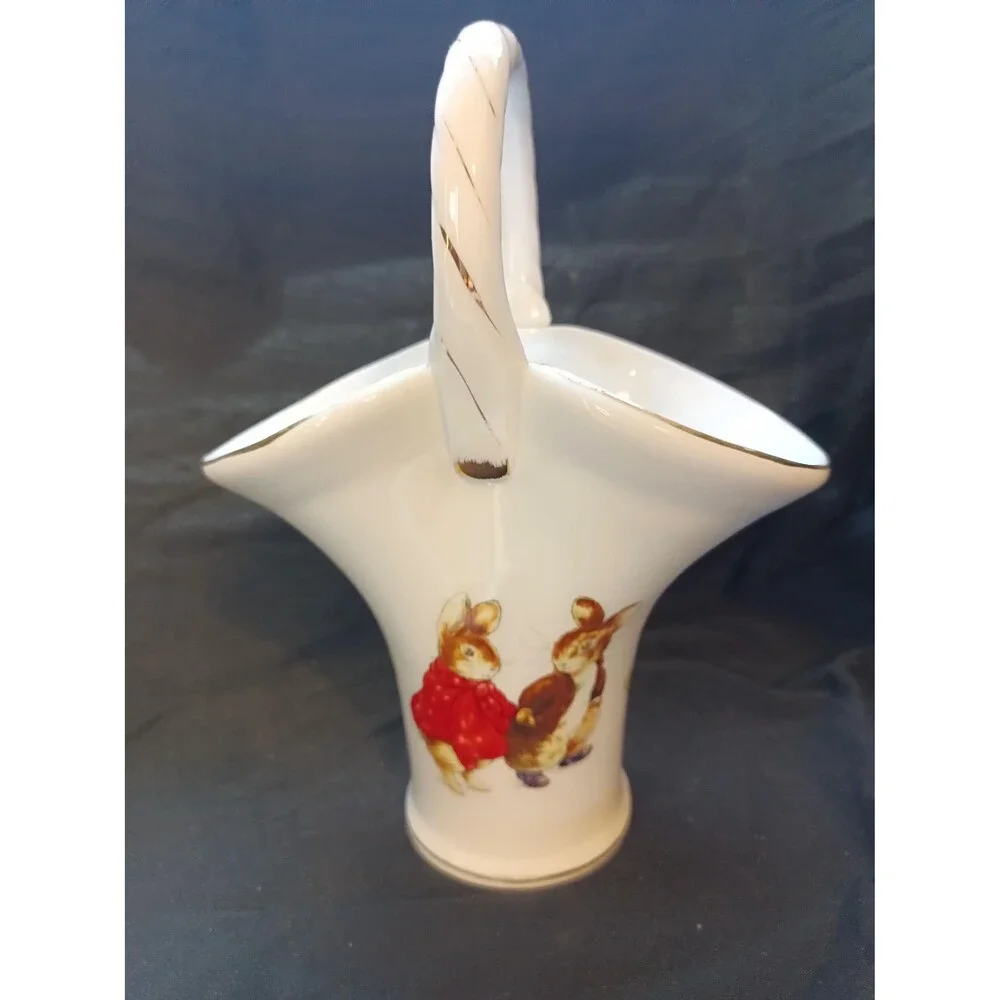 Peter Rabbit and Benjamin Bunny Ceramic Basket